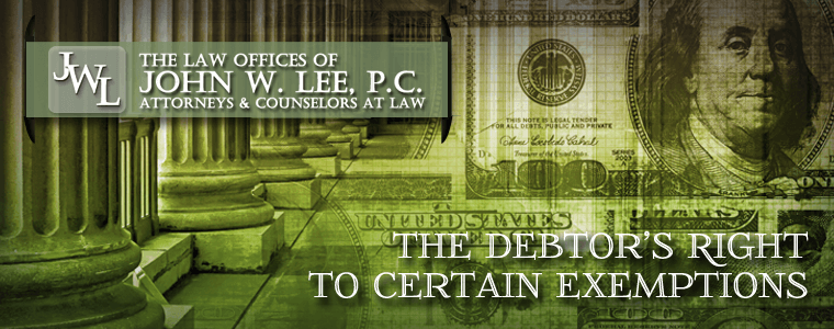 Newport News Bankruptcy Attorneys - Debtor's Rights to Certain Exemptions